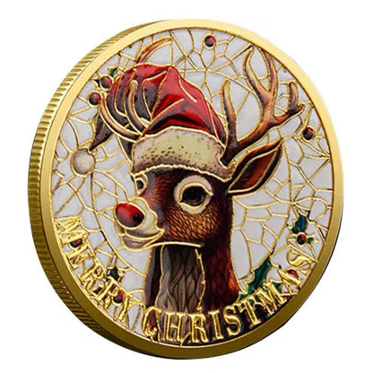Santa’s Special Collectors Coins - Stained Glass Reindeer