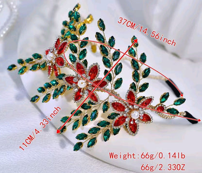 Mrs. Claus Poinsettia Head Band