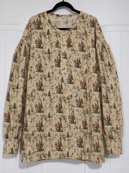 Pre Order Puffy Sleeve Shirt - My Deer Santa