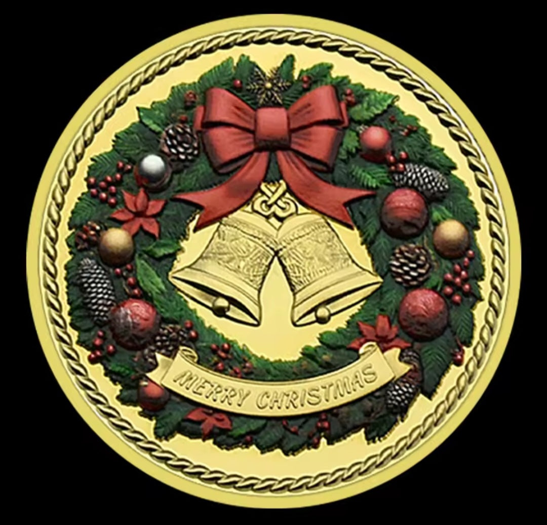 Santa’s Special Collectors Coins - Gold Seasons Greetings Santa