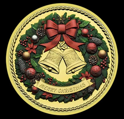 Santa’s Special Collectors Coins - Gold Seasons Greetings Santa