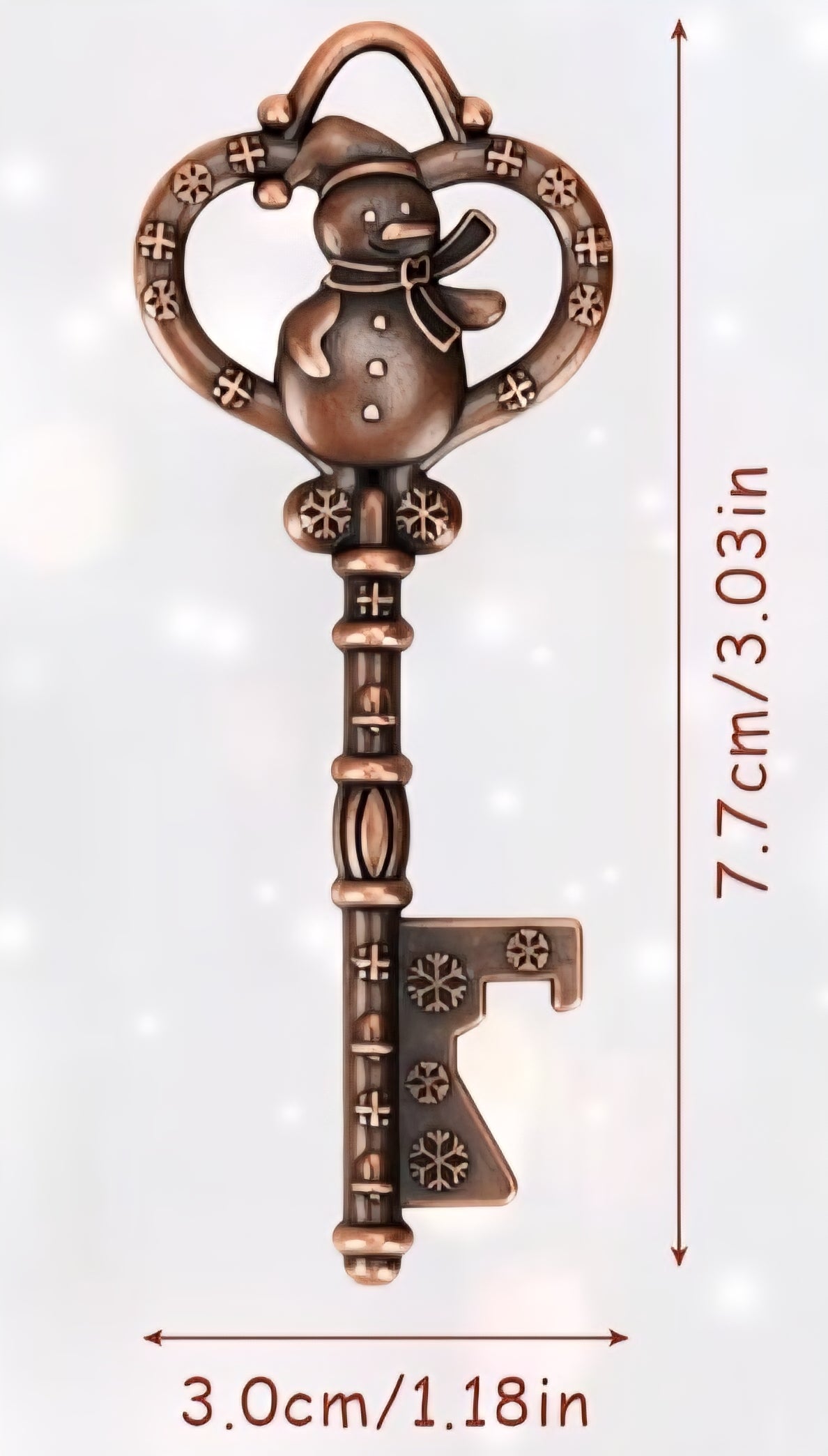 Red Copper Snowman Key