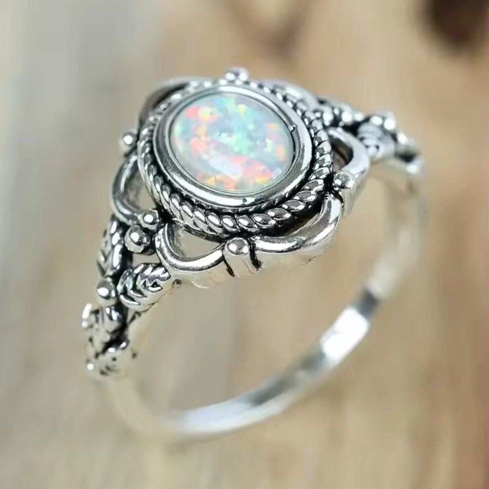 Mrs. Claus Ring - Opal w/ Holly