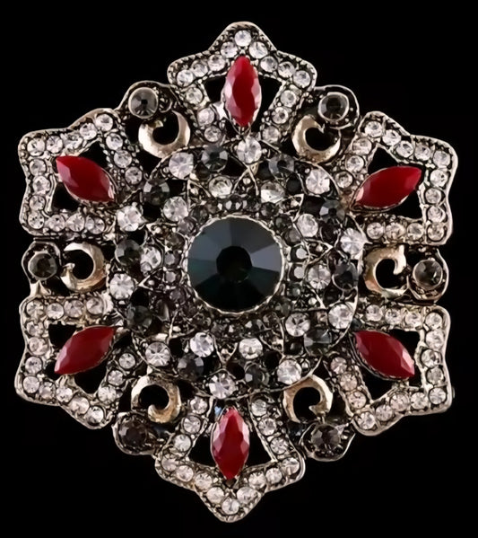 Gold Snowflake Brooch