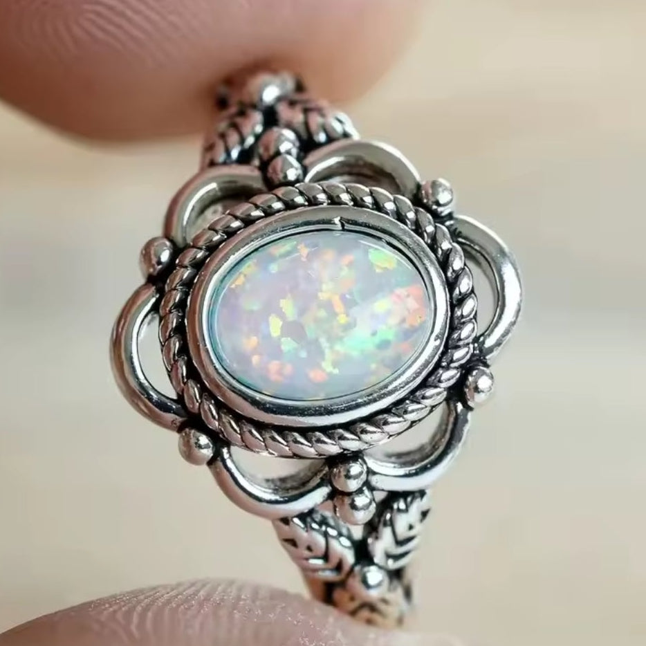 Mrs. Claus Ring - Opal w/ Holly