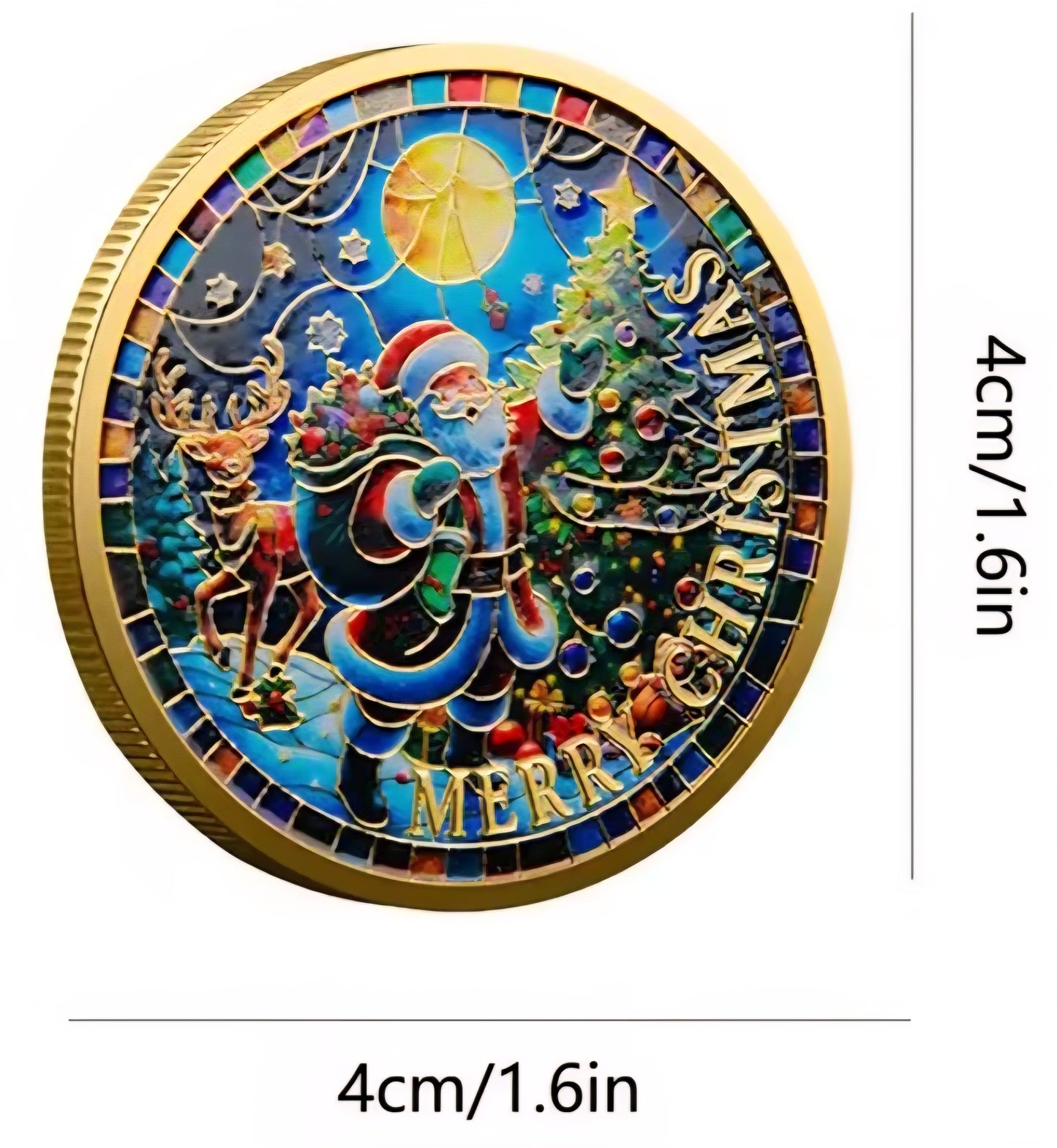 Santa’s Special Collectors Coins - Stained Glass Santa