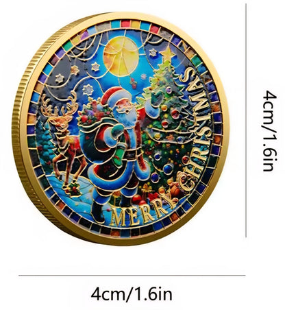 Santa’s Special Collectors Coins - Stained Glass Santa