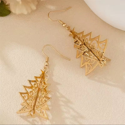 Gold Tree 3D Earrings