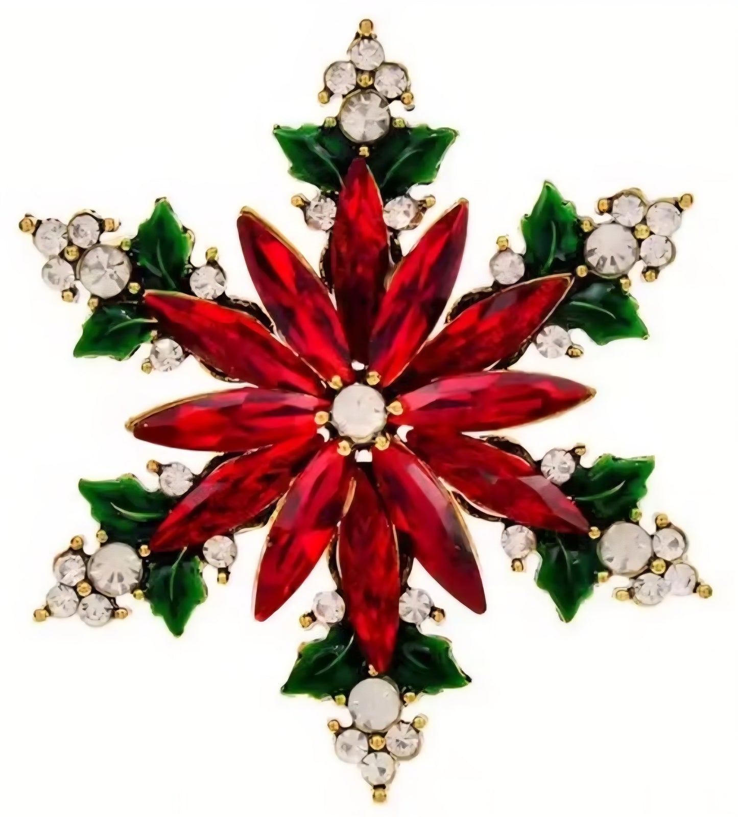 Gold Poinsettia Brooch