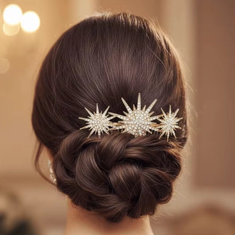 Mrs. Claus Silver Stars Hair Piece
