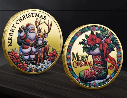 Santa’s Special Collectors Coins - Gold Santa & Reindeer