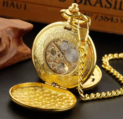 Gold Reindeer Pocket Watch