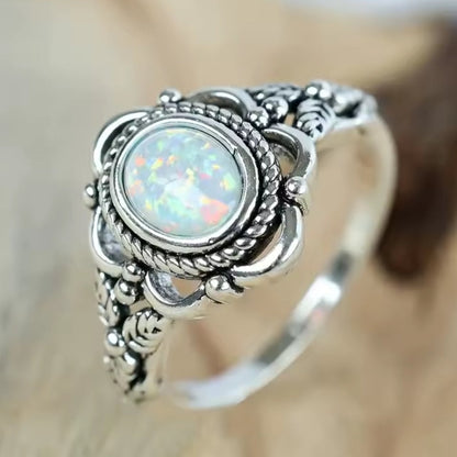 Mrs. Claus Ring - Opal w/ Holly
