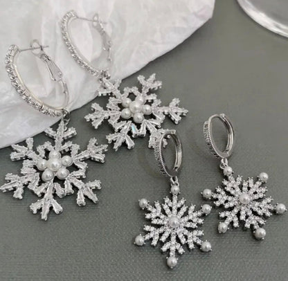Silver Snowflake Earrings