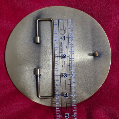 Large 5.5" Reindeer Belt Buckle for up to 4" Belt - Antique Gold