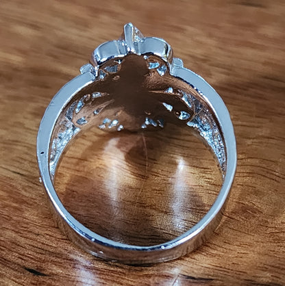 Mrs. Claus Ring - Silver Poinsettia
