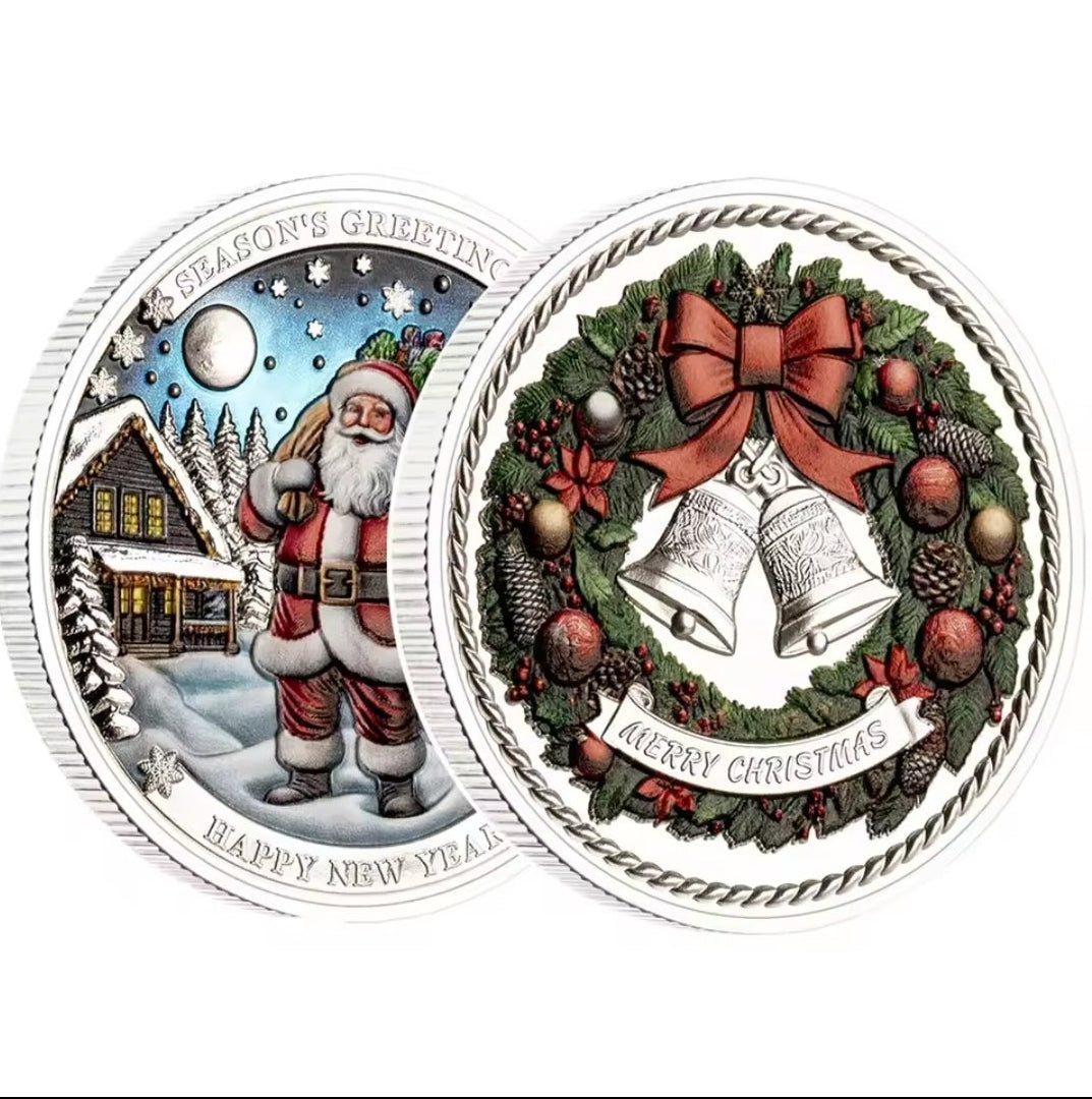 Santa’s Special Collectors Coins - Silver Seasons Greetings Santa