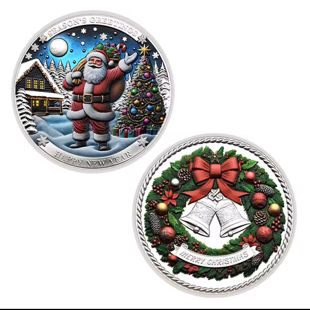 Santa’s Special Collectors Coins - Silver Seasons Greetings Santa