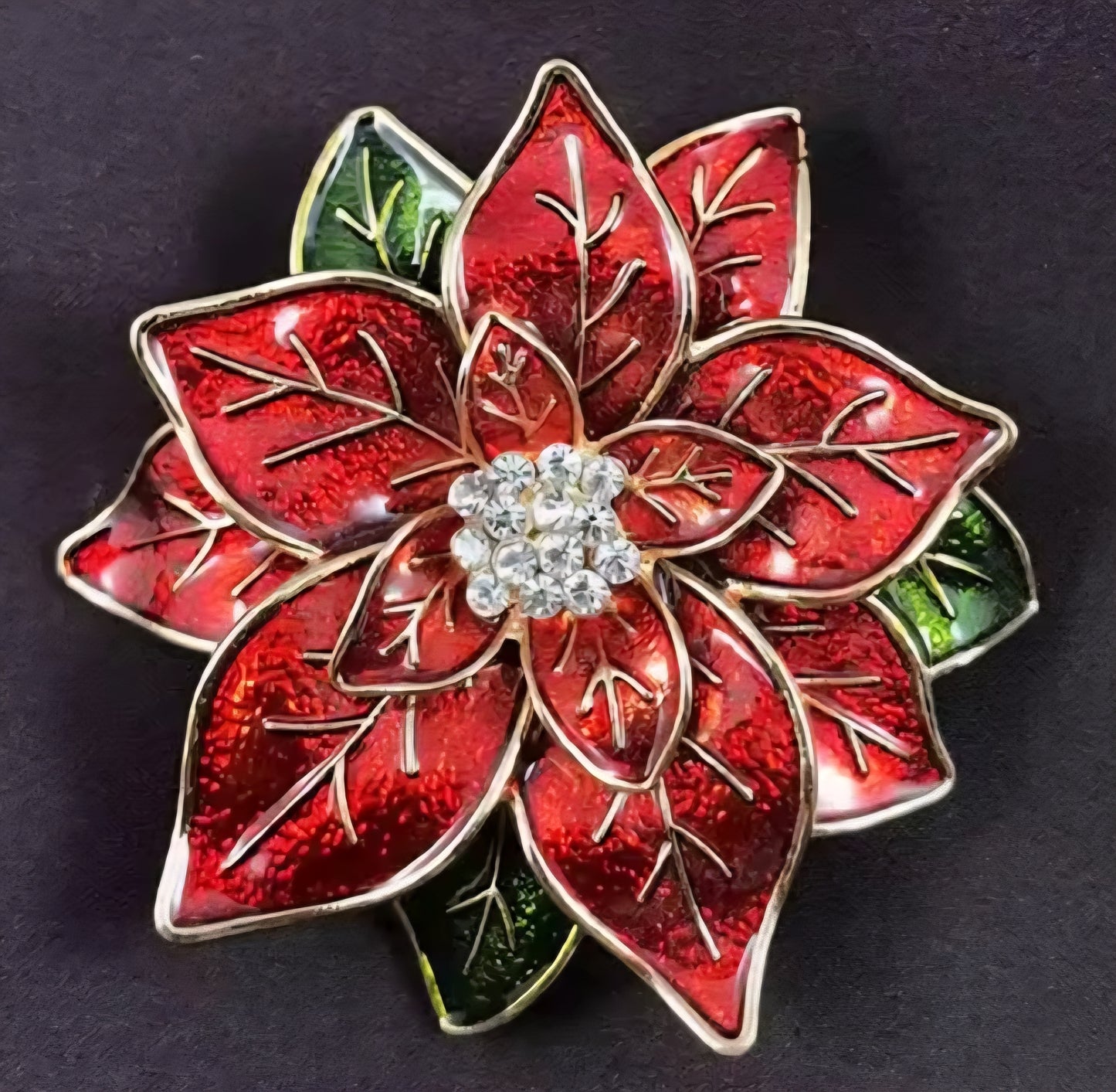 Gold Poinsettia Brooch