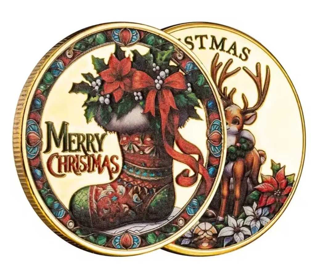 Santa’s Special Collectors Coins - Gold Santa & Reindeer