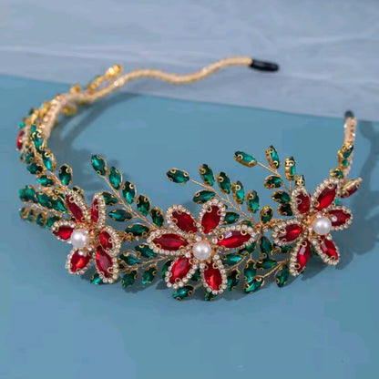 Mrs. Claus Poinsettia Head Band