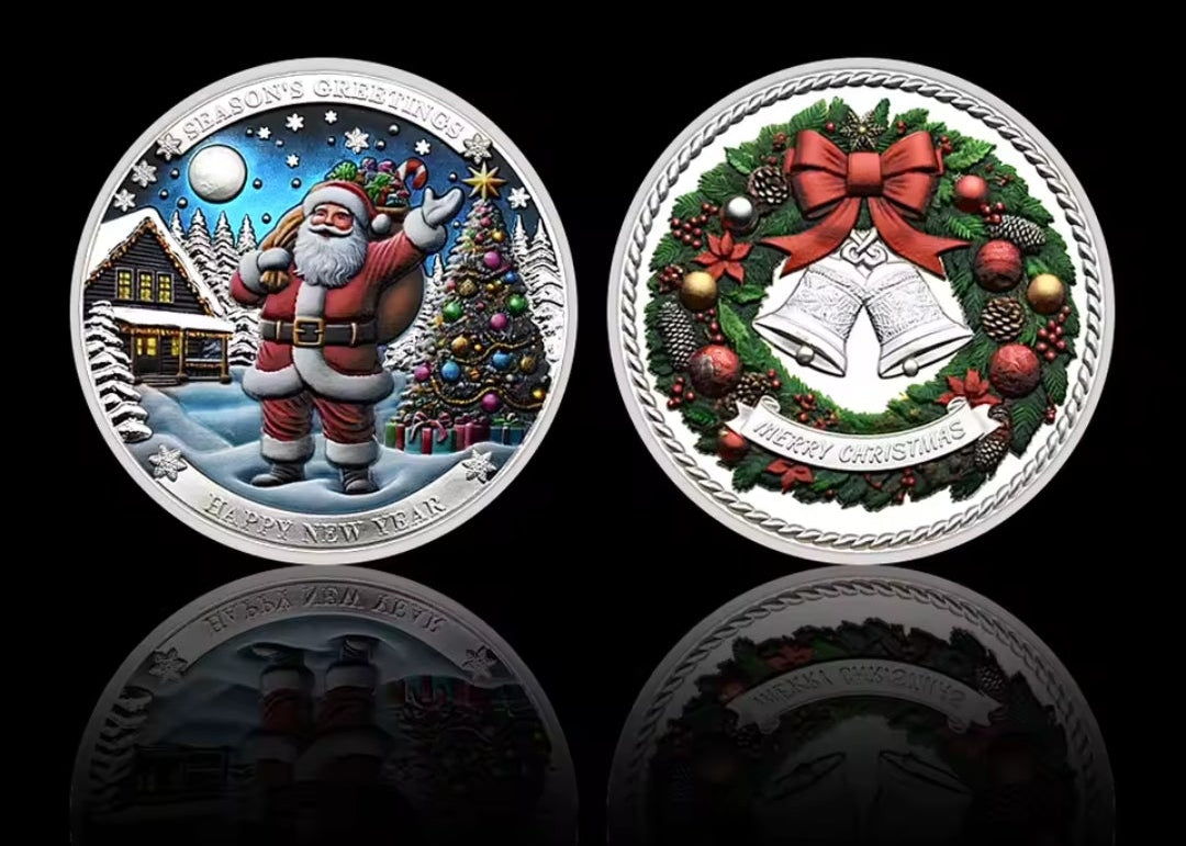 Santa’s Special Collectors Coins - Silver Seasons Greetings Santa