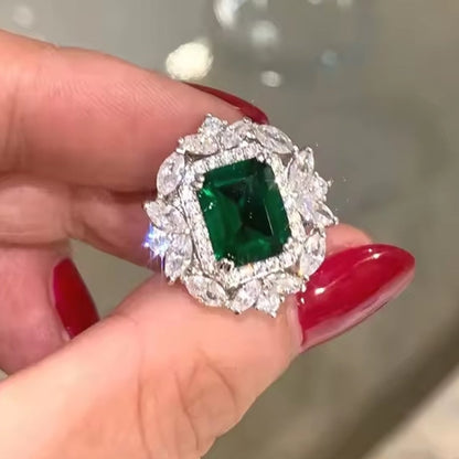 Silver w/ Green Gem