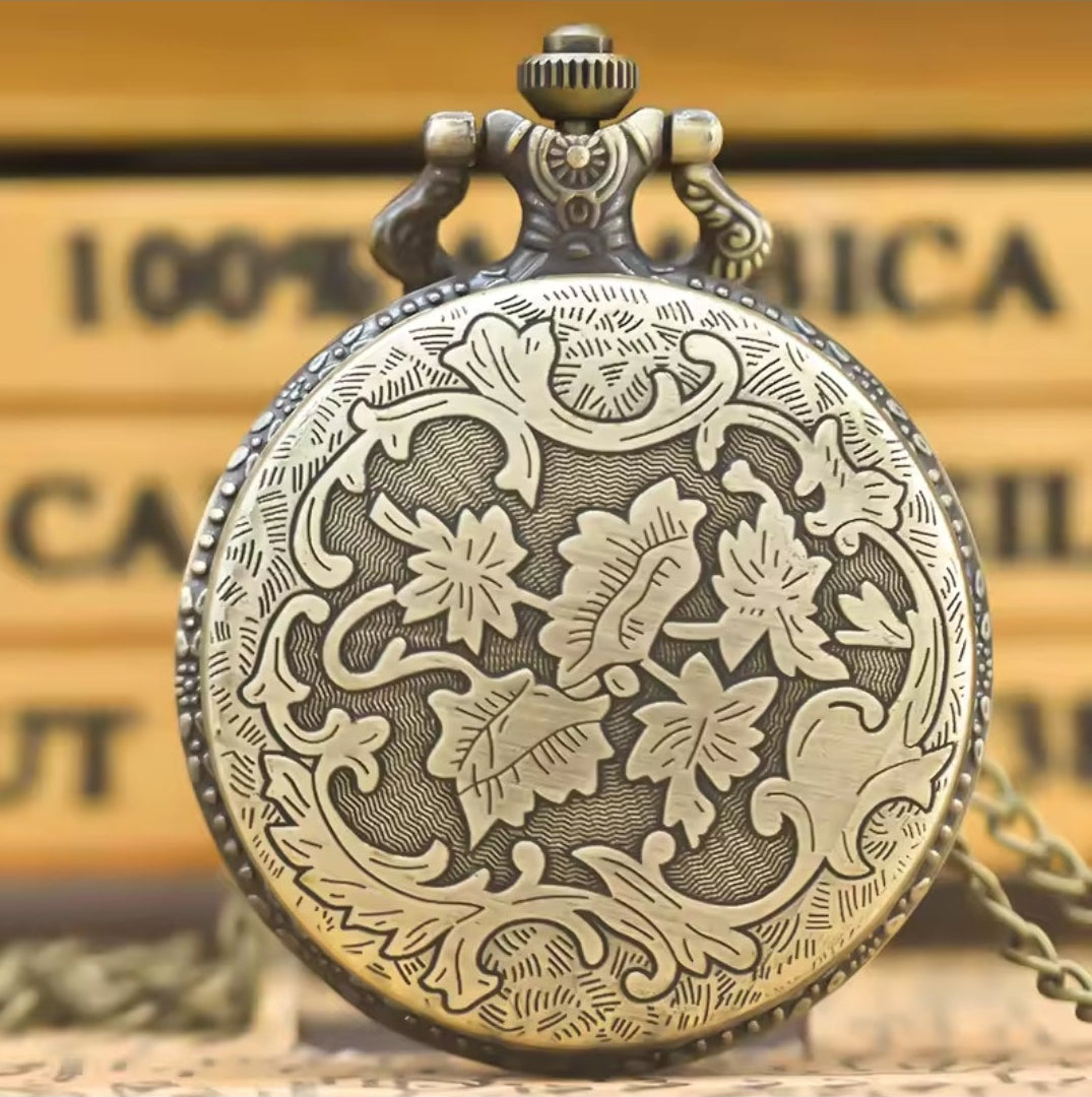 Bronze Filigree Snowflake Pocket Watch