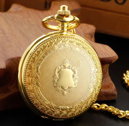 Gold Reindeer Pocket Watch
