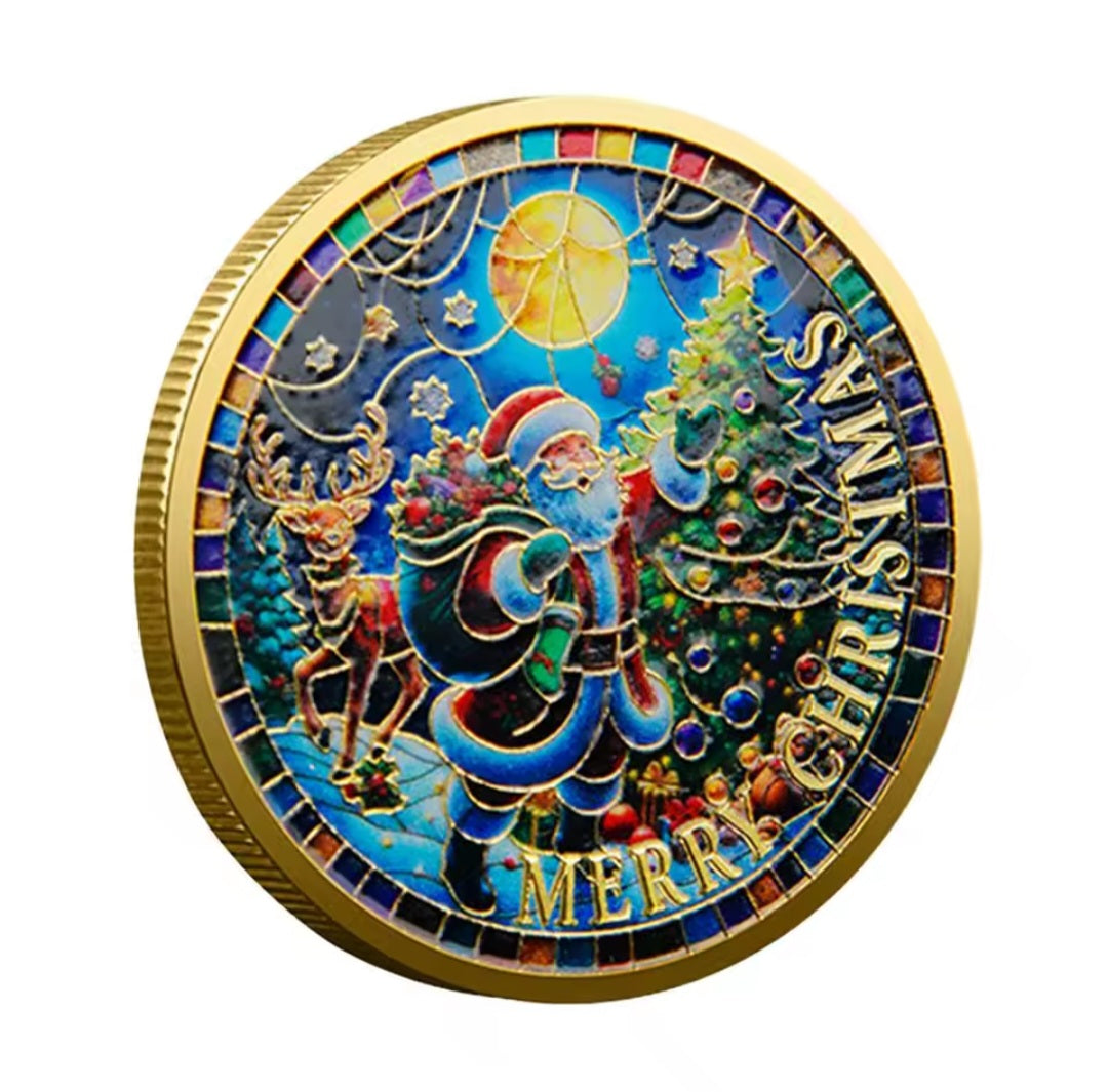 Santa’s Special Collectors Coins - Stained Glass Santa