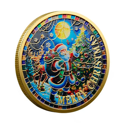 Santa’s Special Collectors Coins - Stained Glass Santa