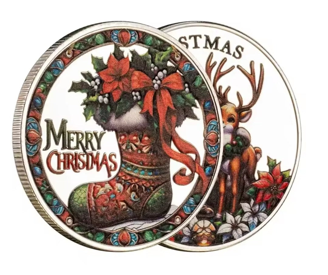Santa’s Special Collectors Coins - Silver Santa & Reindeer