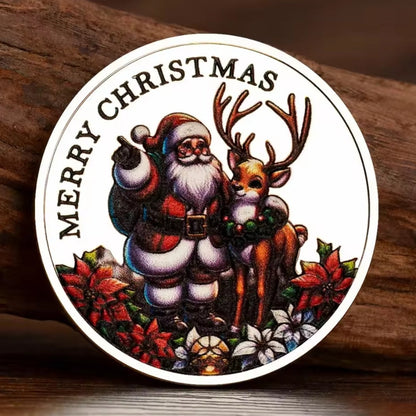 Santa’s Special Collectors Coins - Silver Santa & Reindeer