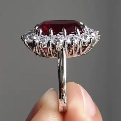 Mrs. Claus Ring - Silver w/ Red Zirconia Ring