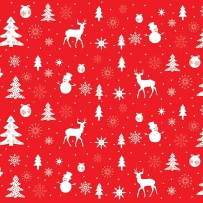 Pre Order Puffy Sleeve Shirt - Red Christmas Print