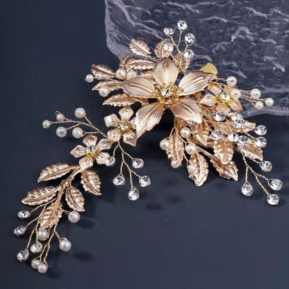 Mrs. Claus Light Rose Gold Poinsettia Hair Clip