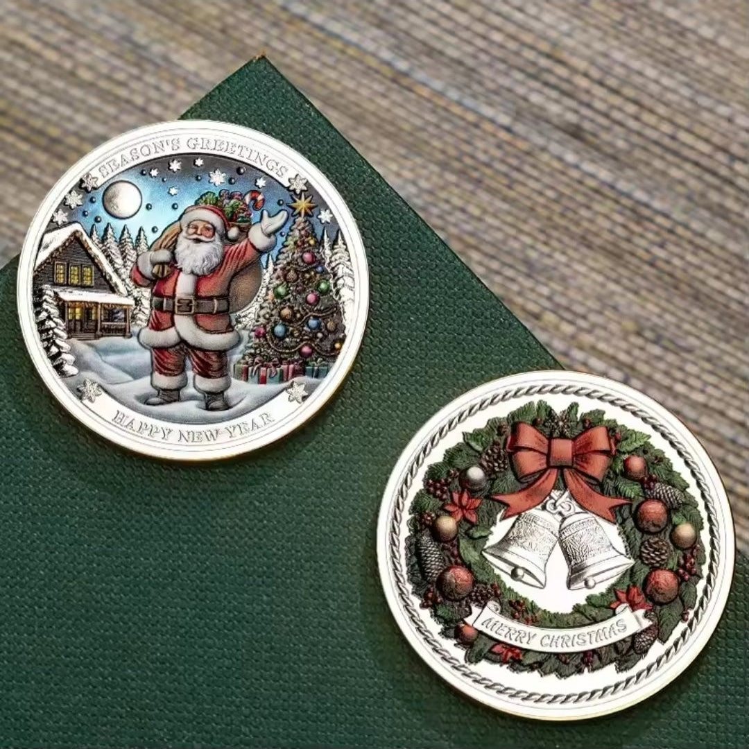 Santa’s Special Collectors Coins - Silver Seasons Greetings Santa