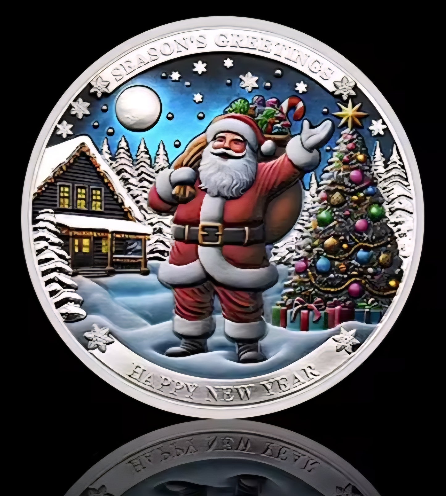 Santa’s Special Collectors Coins - Silver Seasons Greetings Santa