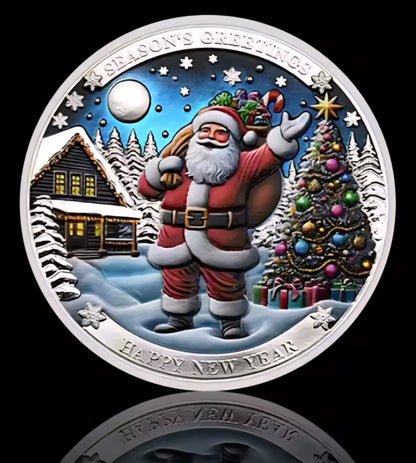 Santa’s Special Collectors Coins - Silver Seasons Greetings Santa