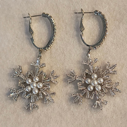 Silver Snowflake Earrings