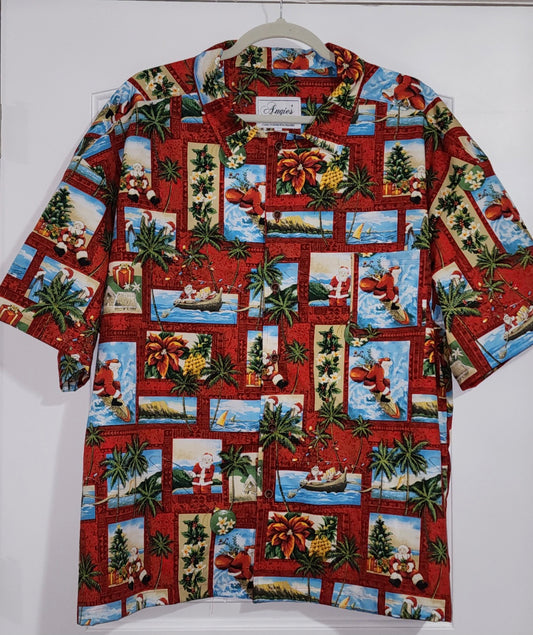 Pre-Order Red Santa at the Beach Hawaiian Shirt