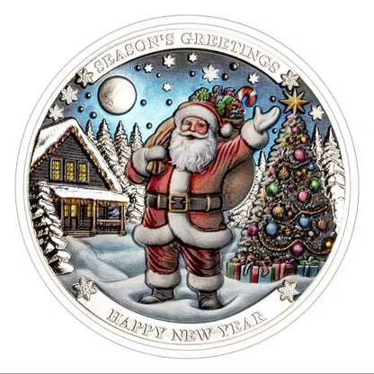 Santa’s Special Collectors Coins - Silver Seasons Greetings Santa