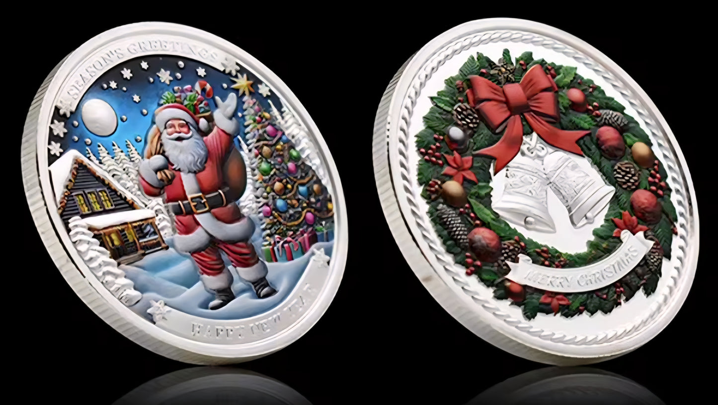 Santa’s Special Collectors Coins - Silver Seasons Greetings Santa