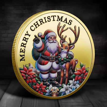 Santa’s Special Collectors Coins - Gold Santa & Reindeer