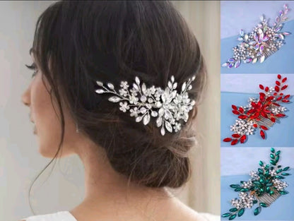 Mrs. Claus Clear Crystal Gold Hair Comb