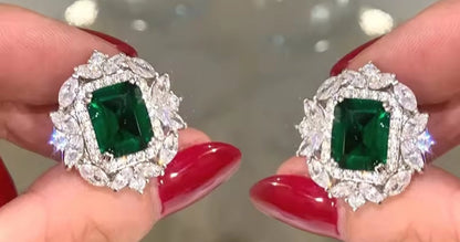 Silver w/ Green Gem