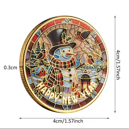Santa’s Special Collectors Coins - Stained Glass Snowman