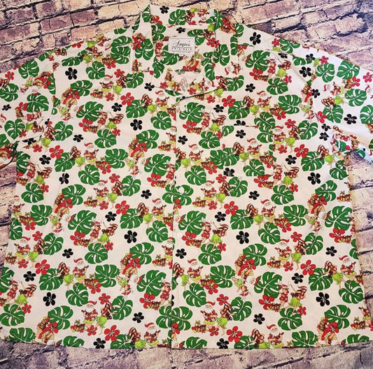 Pre-Order White Hula Santa Hawaiian Shirt