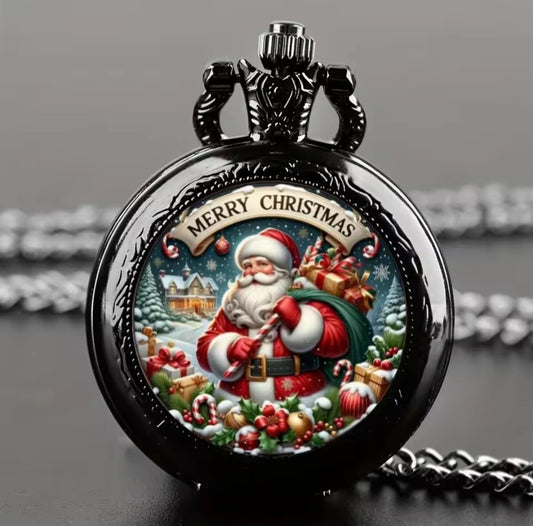 Small Pocket Watch - Santa w/ Santa Sack