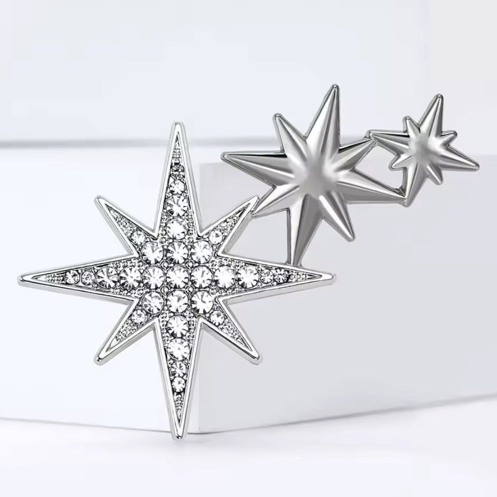 Silver Stars Brooch